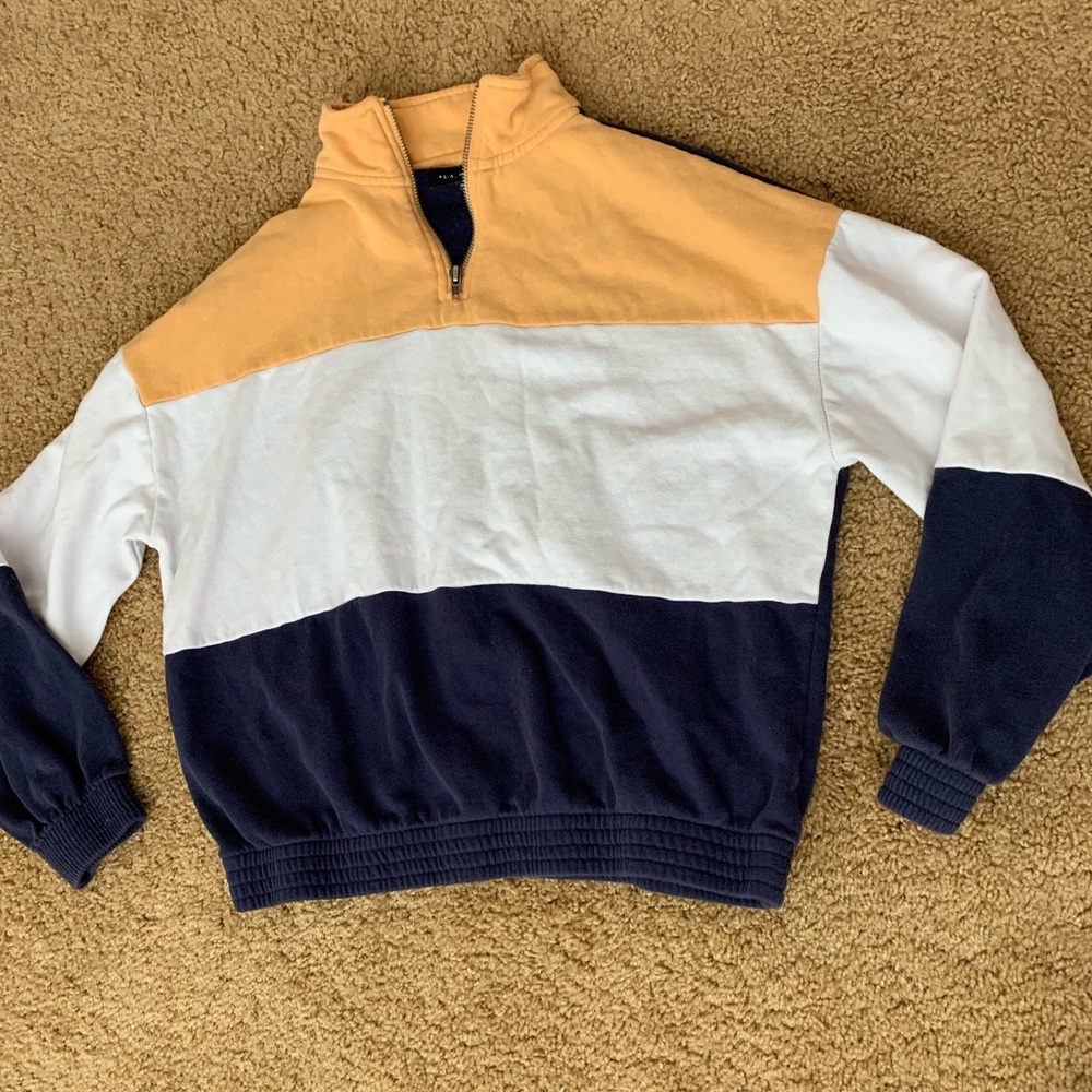 pacsun yellow and blue quarter zip